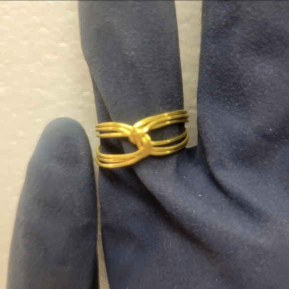 Gold Wire Wrapped Triple Twisted Ring - Picture 6 of 7